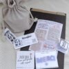 Paquet cadeau élégant avec une pochette en papier kraft. L'emballage contient: une carte de visite, un mini fondant, un fondant "merci", une fiche explicative et une étiquette de remerciement.
