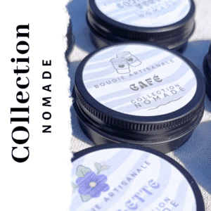 Collection Nomade, petite bougie à enmener partout, crée par Kluani