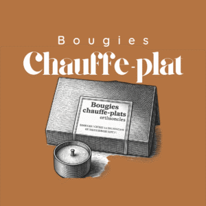Bougie chauffe-plat en cire végétale d'olive.